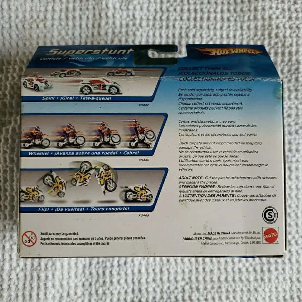 Vintage Hot Wheels Superstunt Motorcycle Stunt Rider Red White Sealed New Box